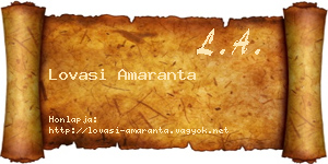 Lovasi Amaranta névjegykártya